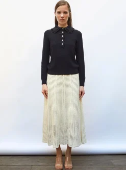 polo couture en maille damier