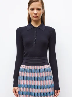 polo fin en maille point mousse