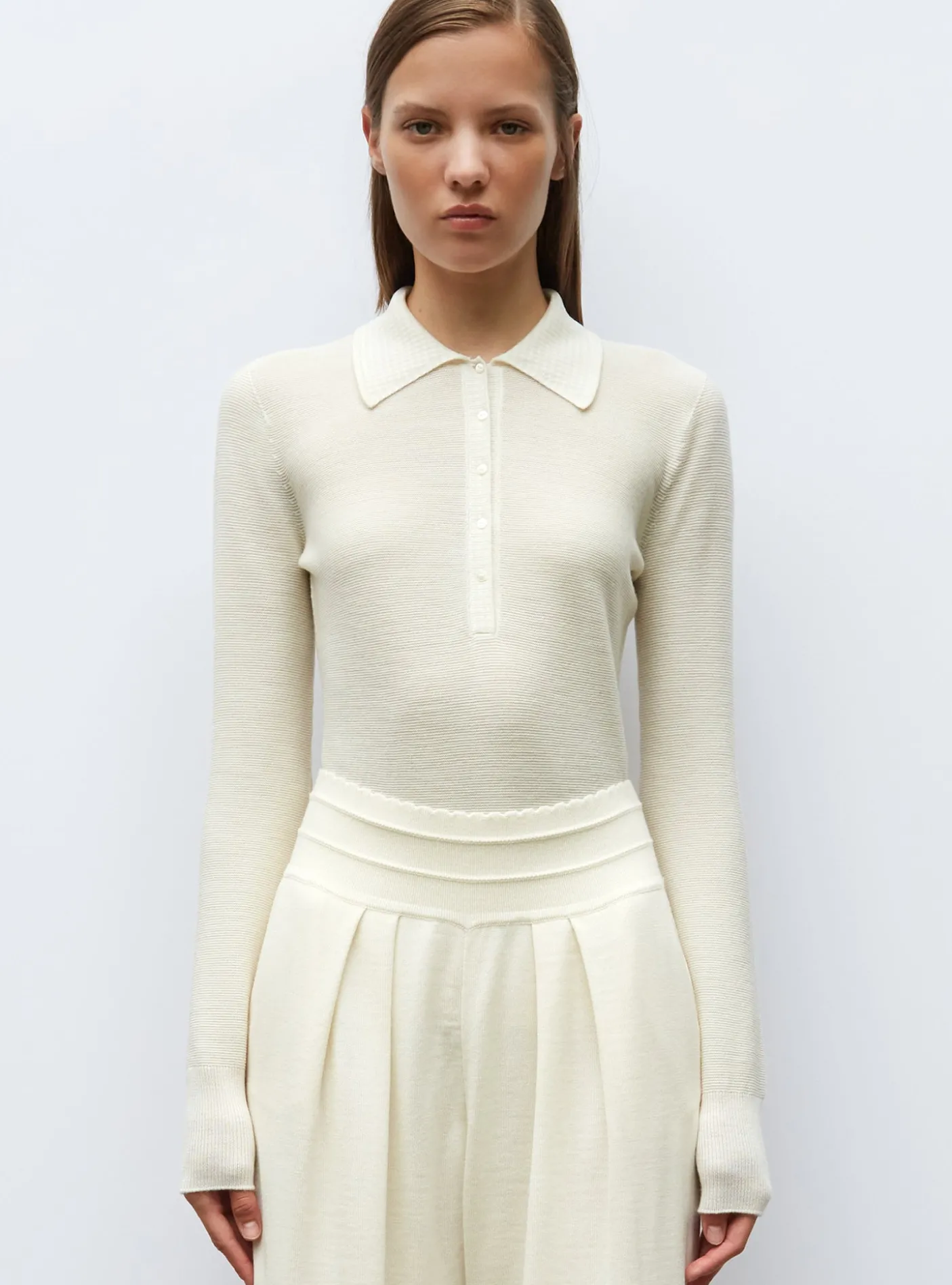 polo fin en maille point mousse