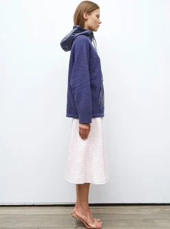 pull à capuche maille damier