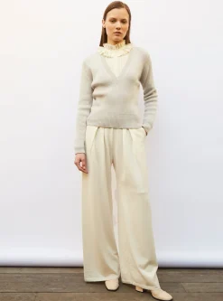 pull col v maille pleine