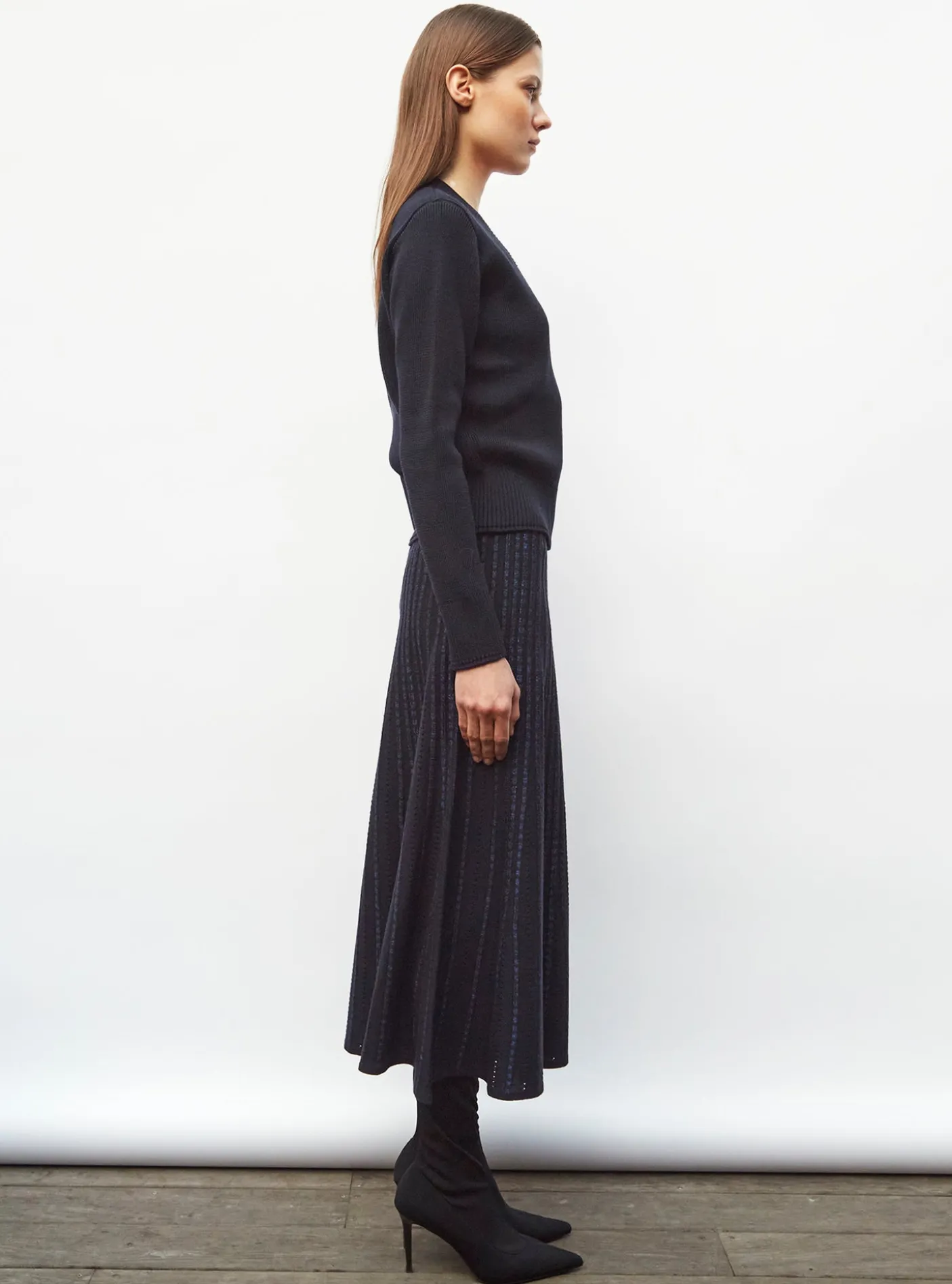 pull col v maille pleine