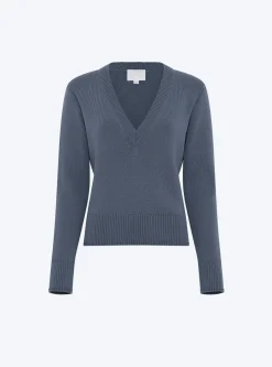 pull col v maille pleine