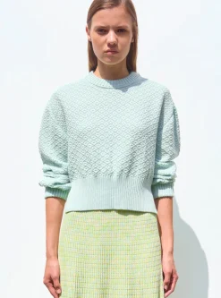 pull court maille damier
