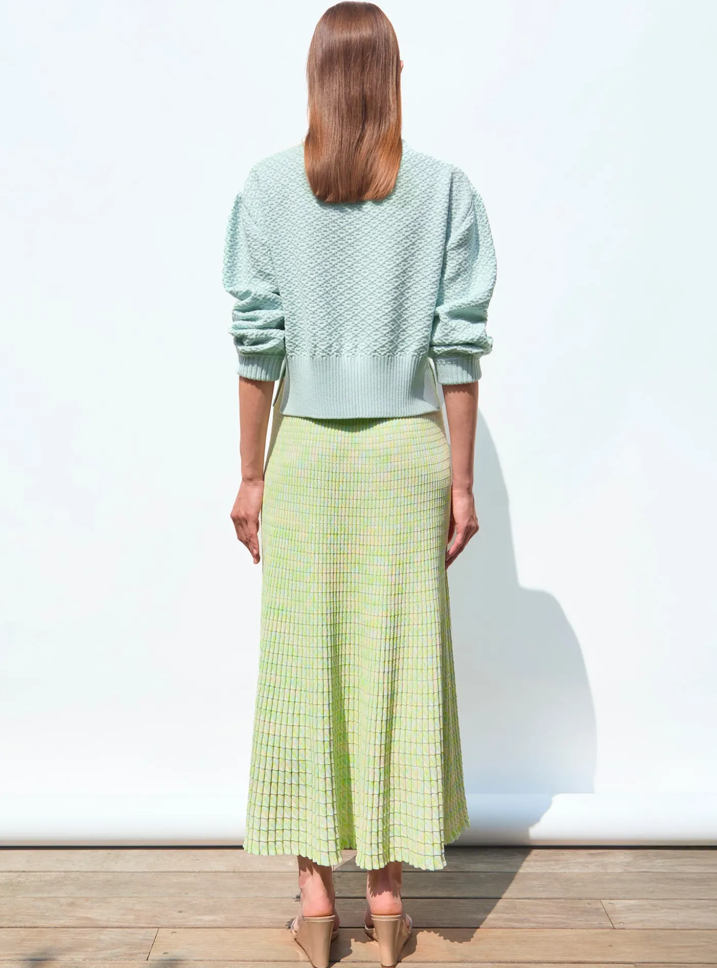 pull court maille damier