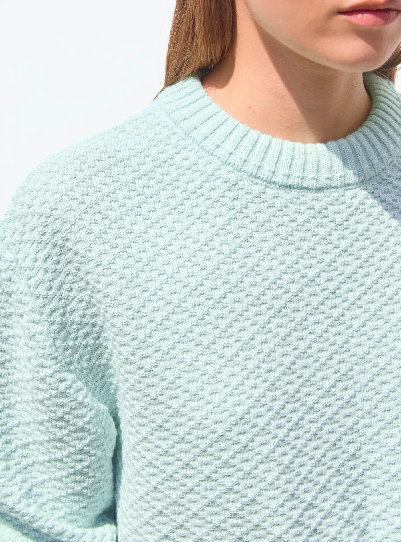 pull court maille damier