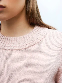 pull droit détails tressés