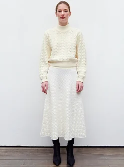 pull en maille motif floral