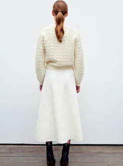 pull en maille motif floral