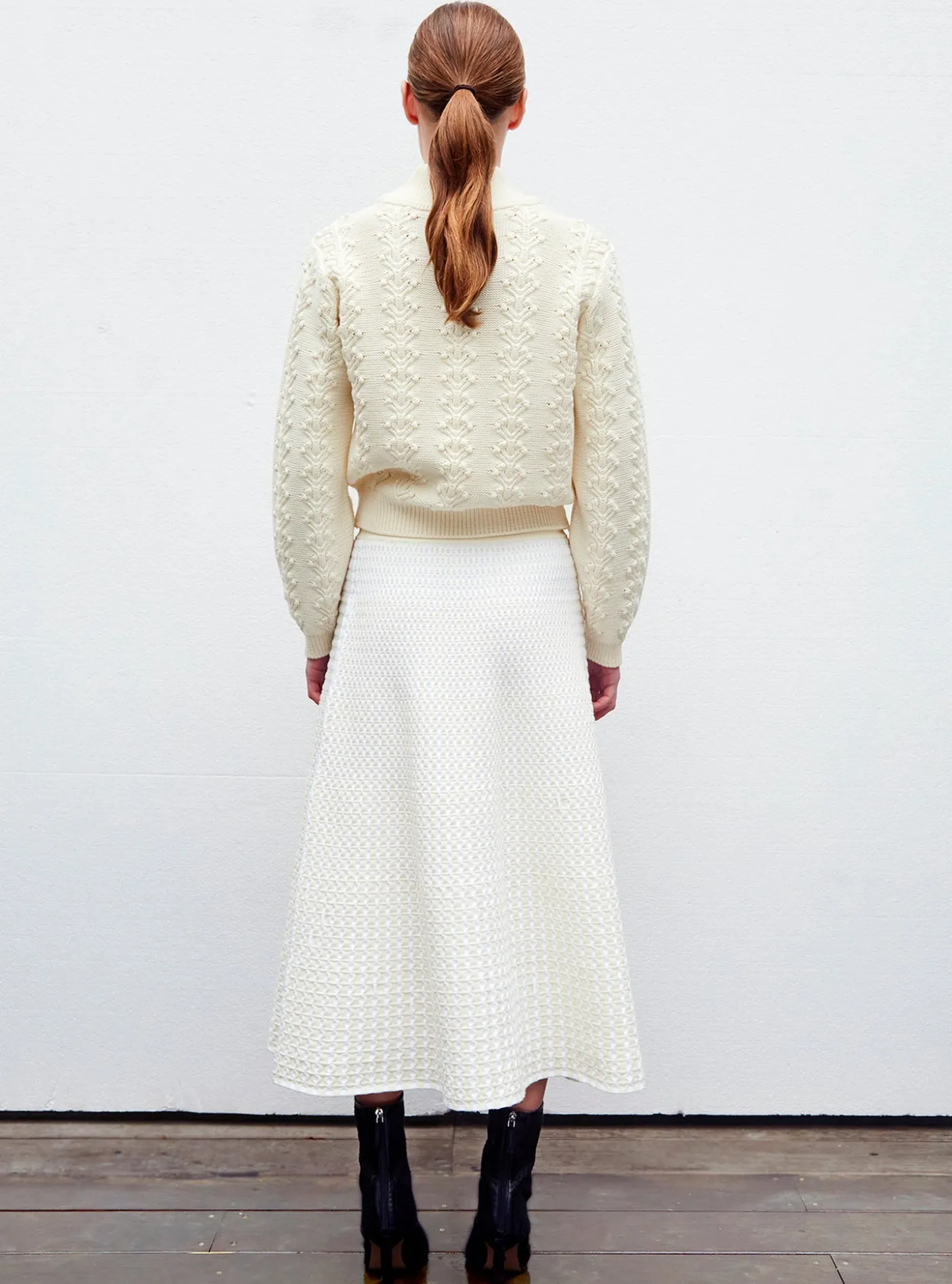 pull en maille motif floral