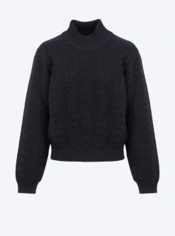pull en maille motif floral