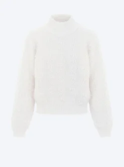 pull en maille motif floral