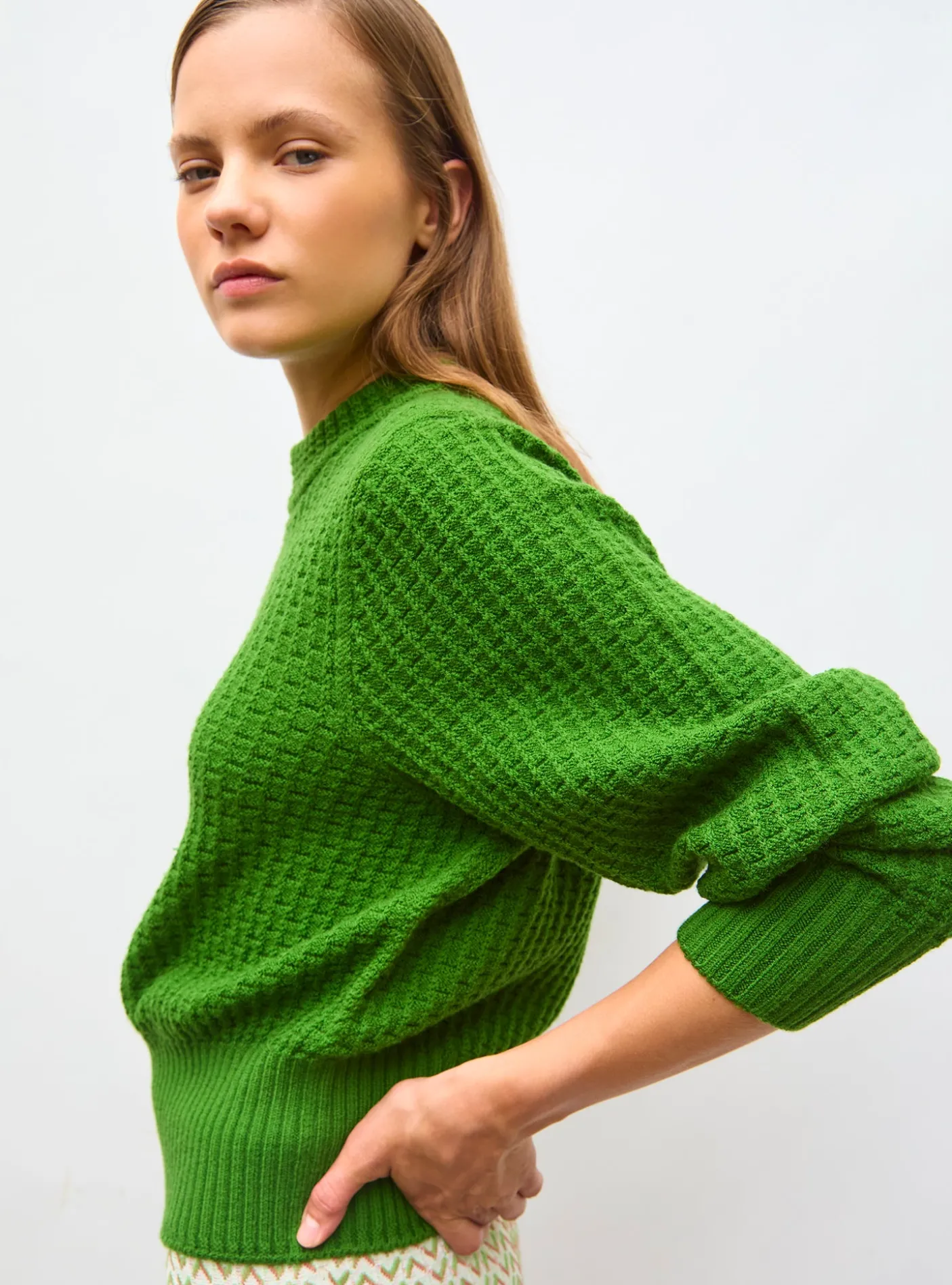 pull fin maille gaufrée
