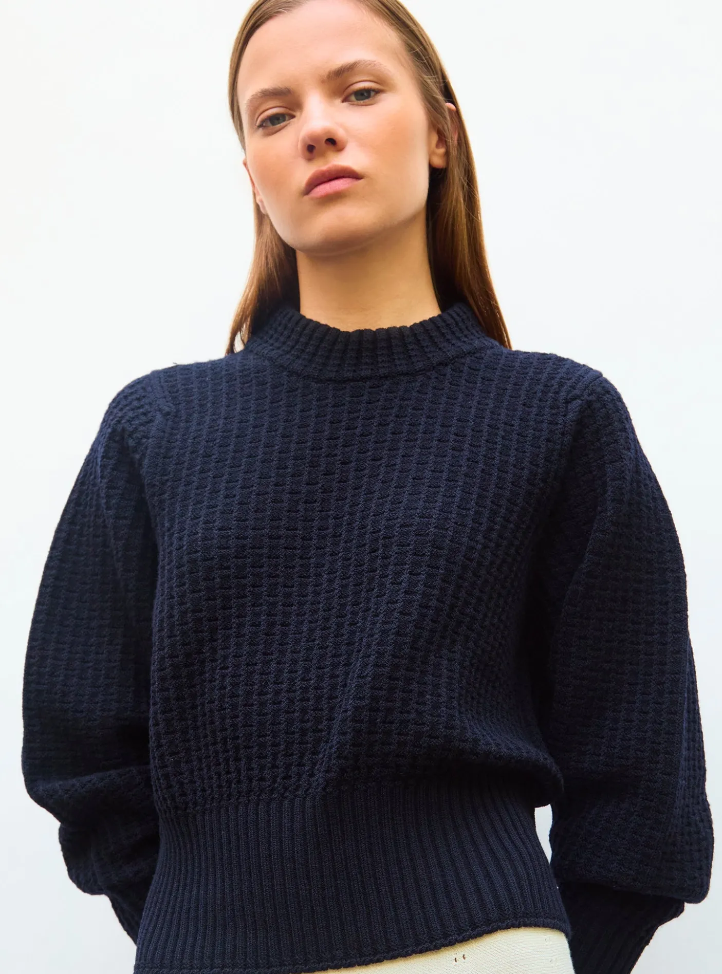 pull fin maille gaufrée