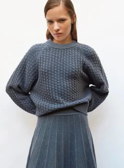 pull loose maille entrelacée