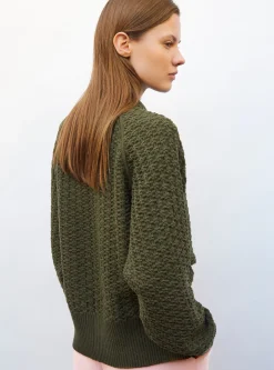 pull loose maille entrelacée