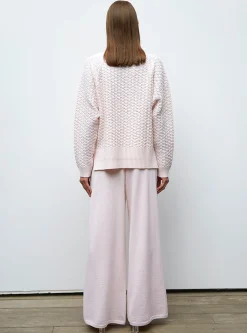 pull loose maille entrelacée