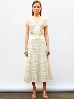 robe en maille cannage ajourée