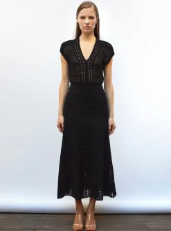 robe en maille cannage ajourée