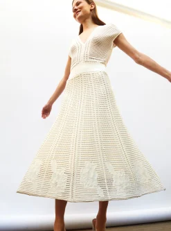 robe en maille cannage ajourée