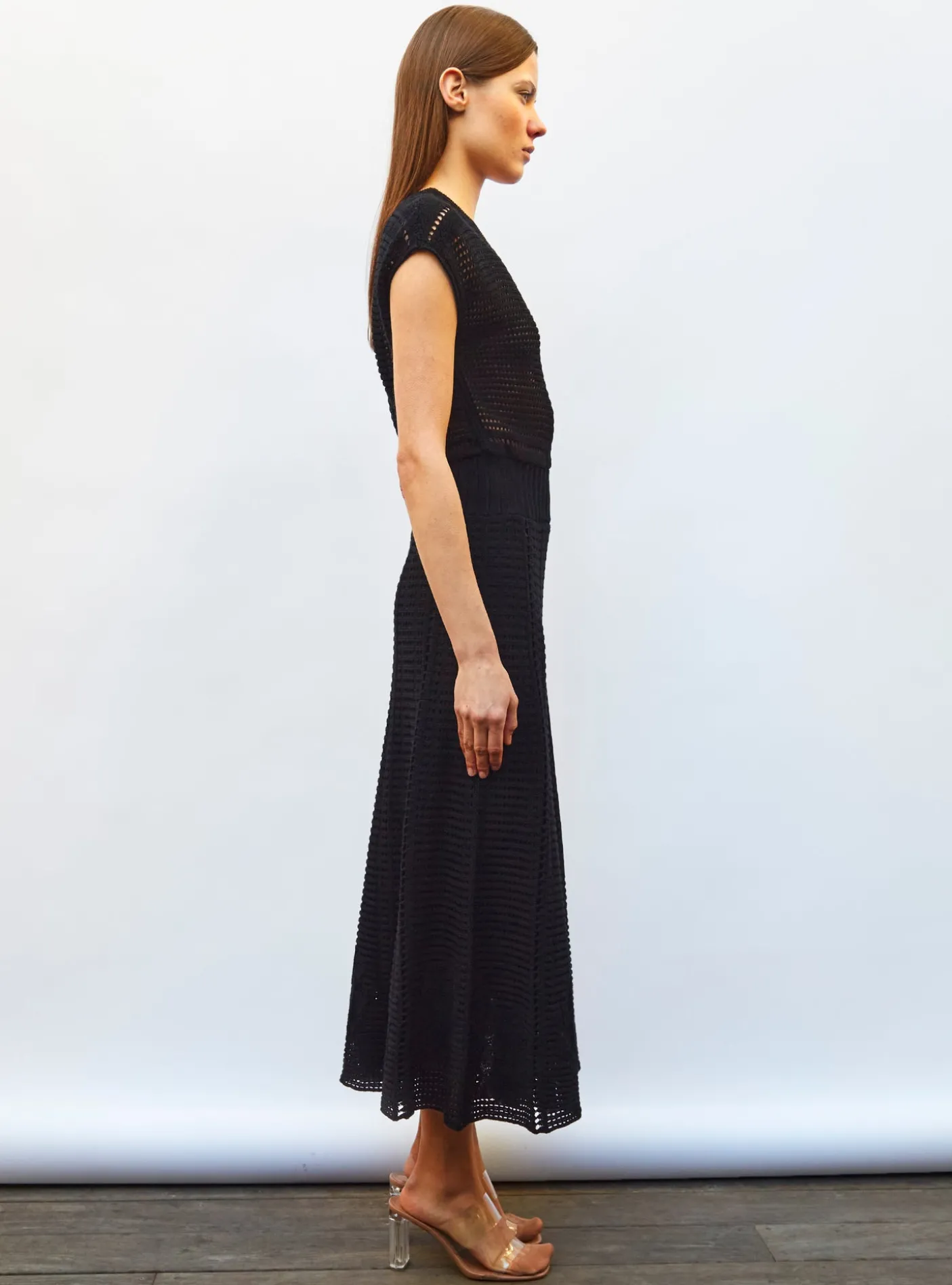 robe en maille cannage ajourée