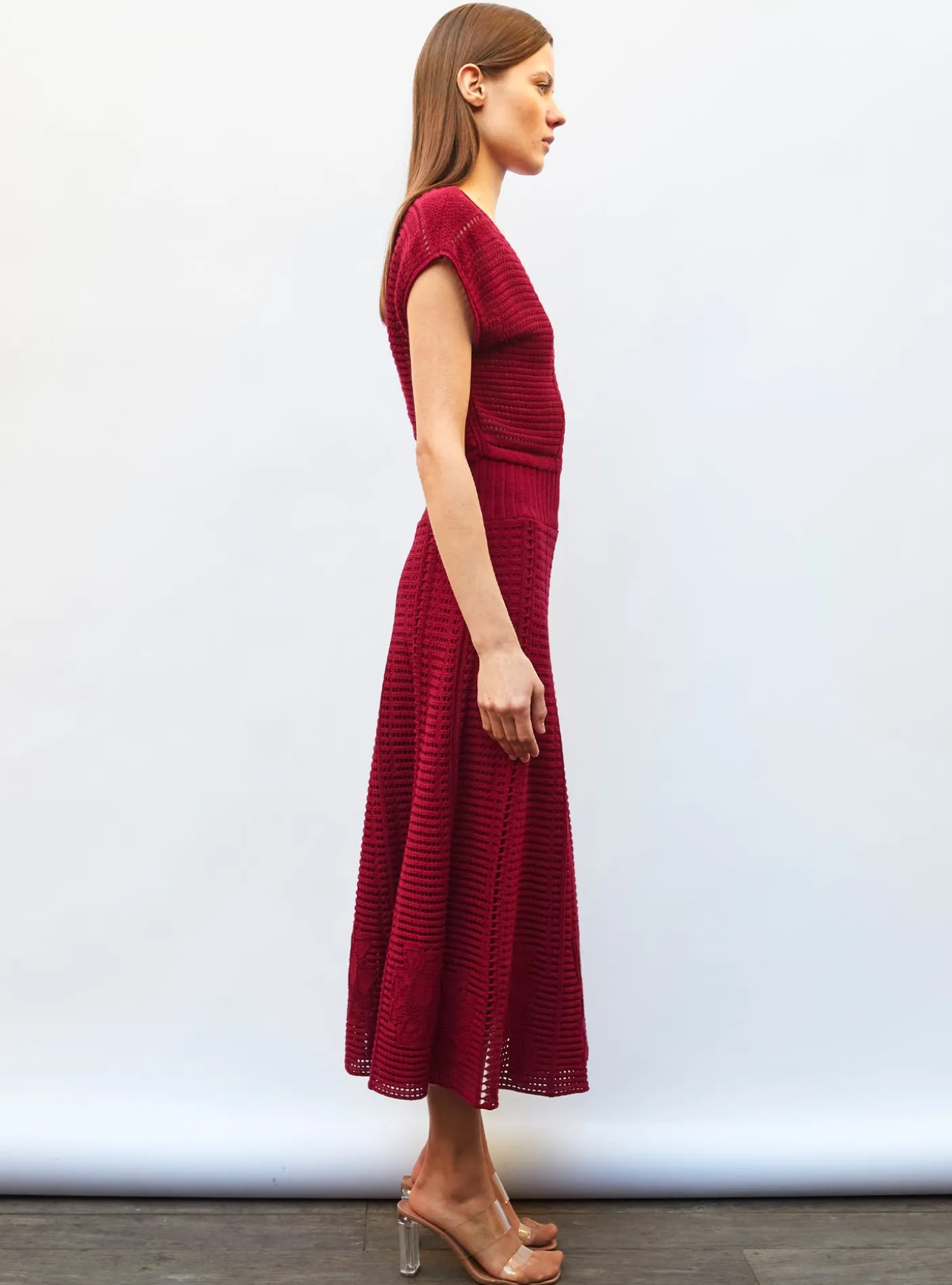 robe en maille cannage ajourée