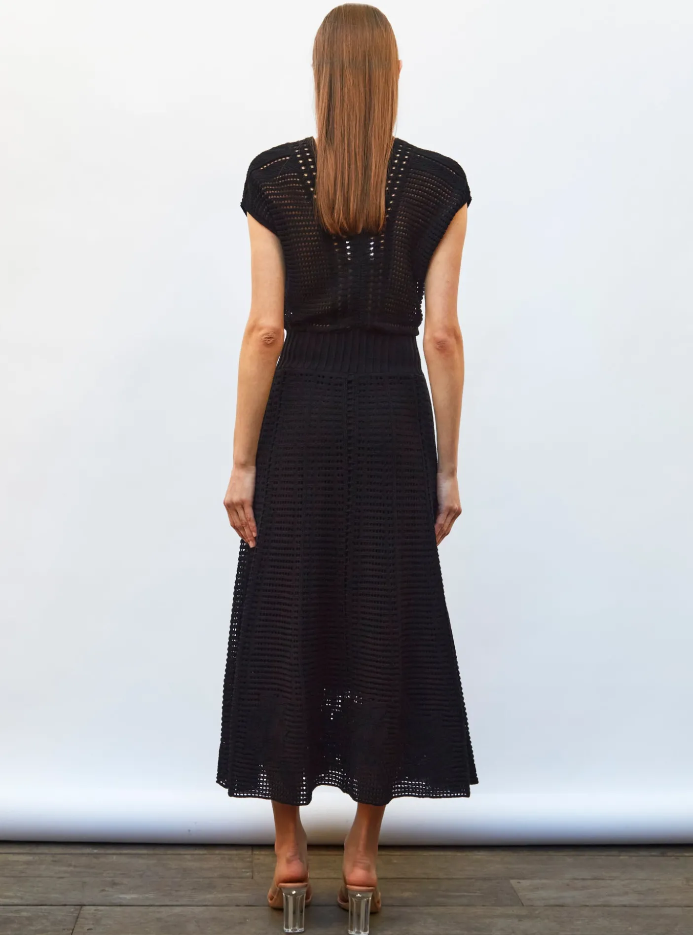 robe en maille cannage ajourée