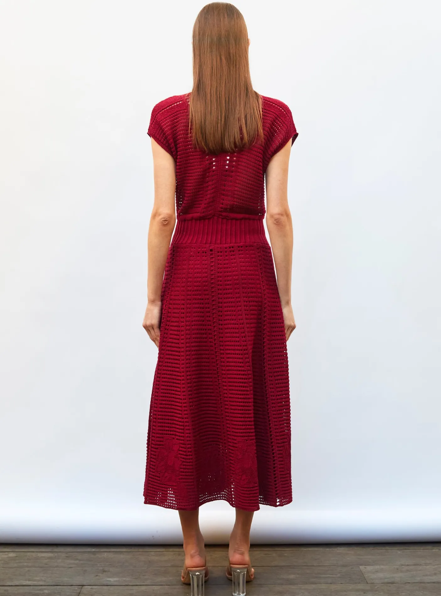 robe en maille cannage ajourée