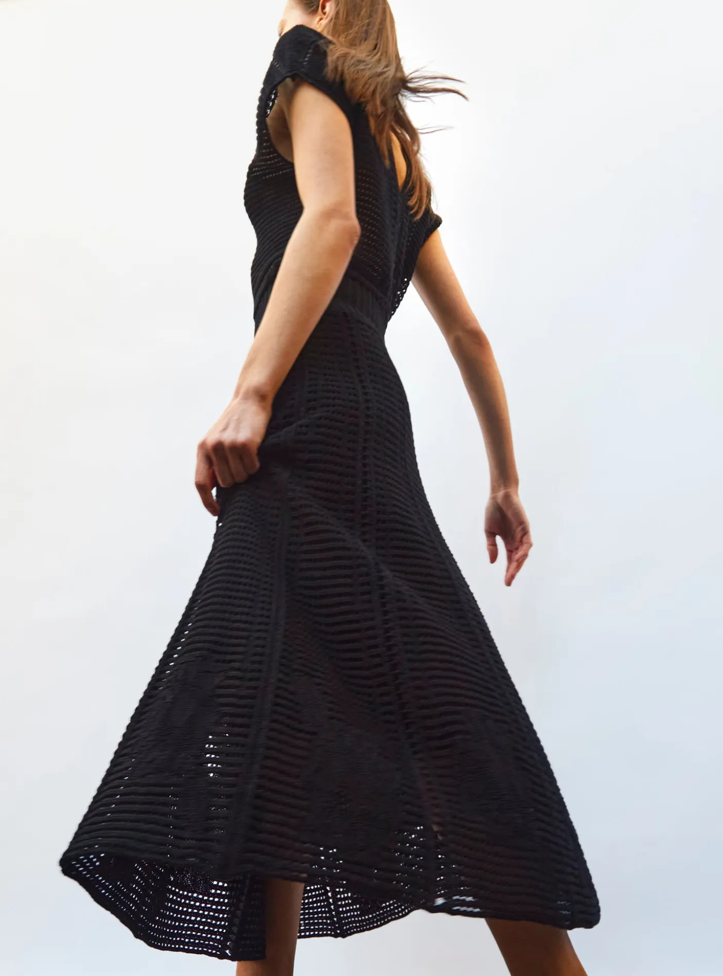 robe en maille cannage ajourée