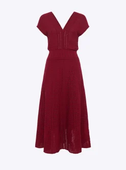 robe en maille cannage ajourée
