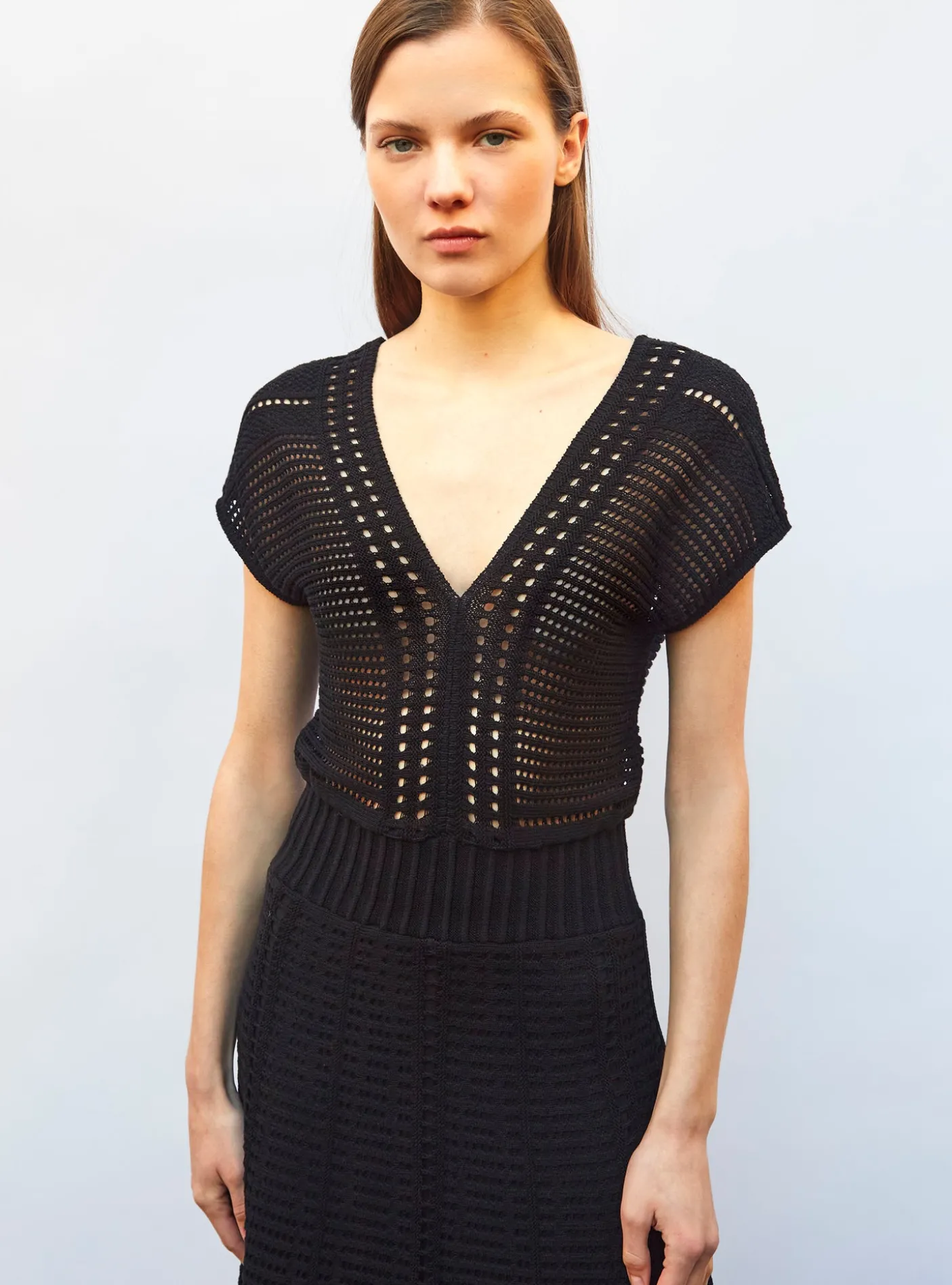 robe en maille cannage ajourée