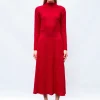 robe longue maille plissée