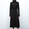 robe longue maille plissée