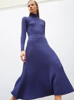 robe longue maille plissée