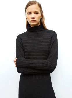 robe longue maille plissée