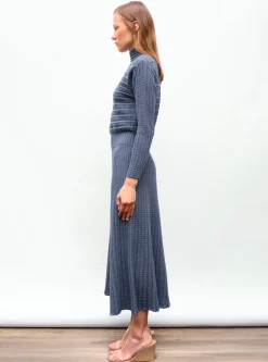 robe longue maille plissée