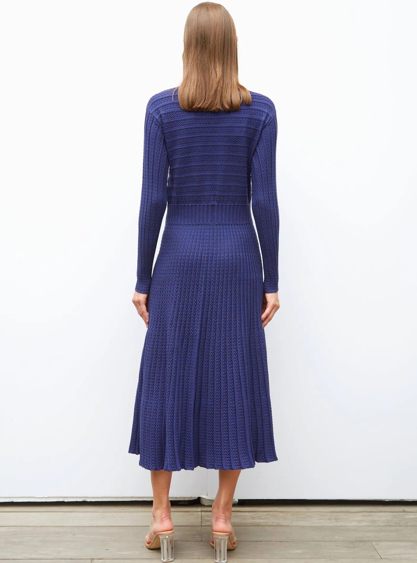 robe longue maille plissée