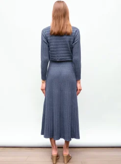 robe longue maille plissée