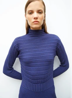 robe longue maille plissée