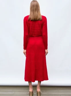 robe longue maille plissée