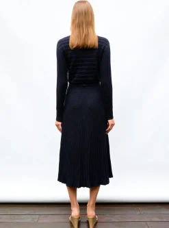 robe longue maille plissée