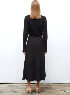 robe longue maille plissée
