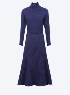 robe longue maille plissée