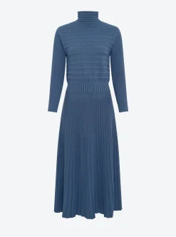 robe longue maille plissée