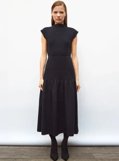 robe longue maille smockée