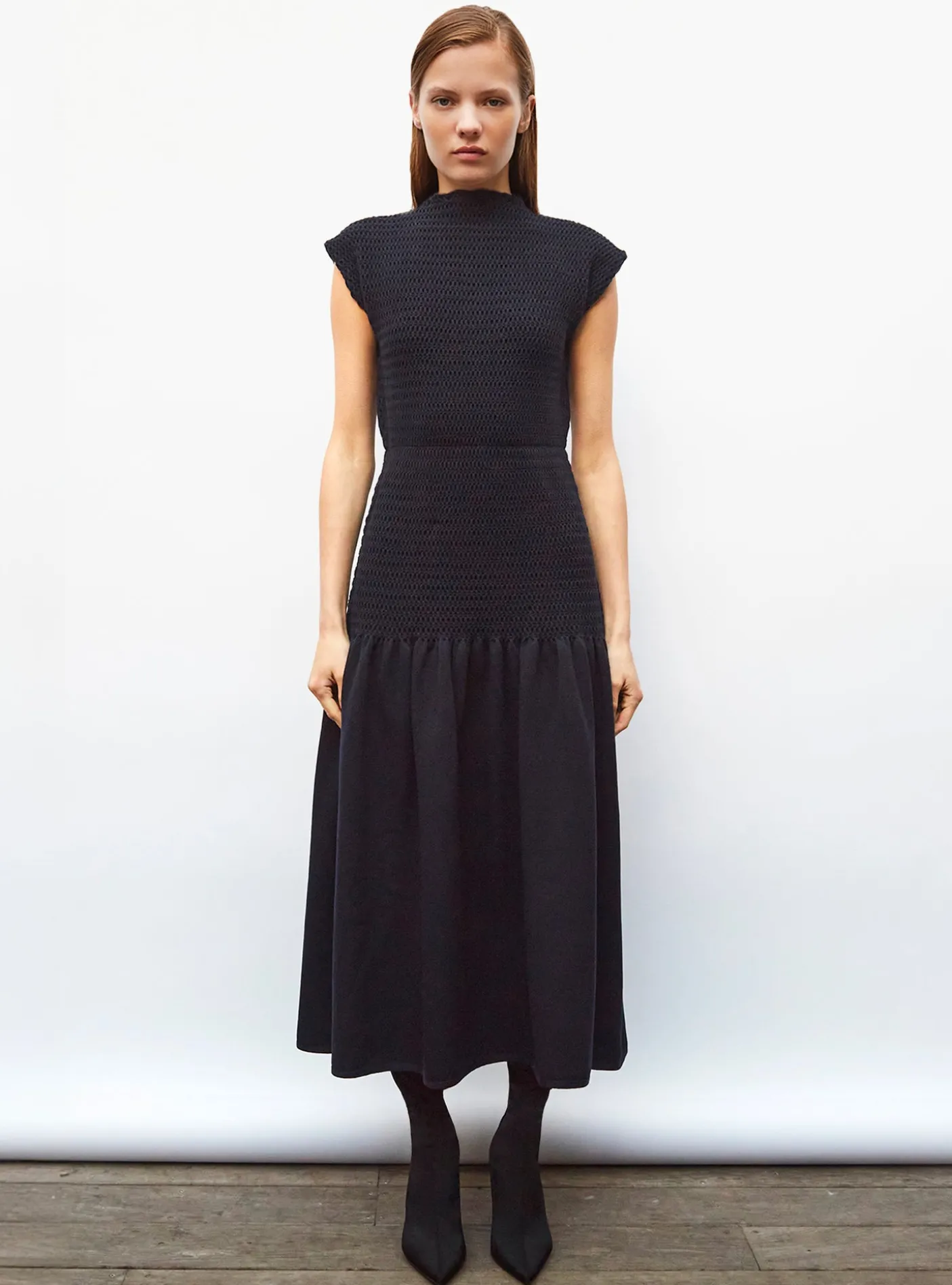 robe longue maille smockée