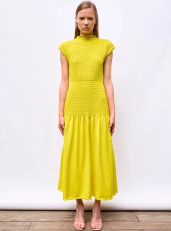 robe longue maille smockée