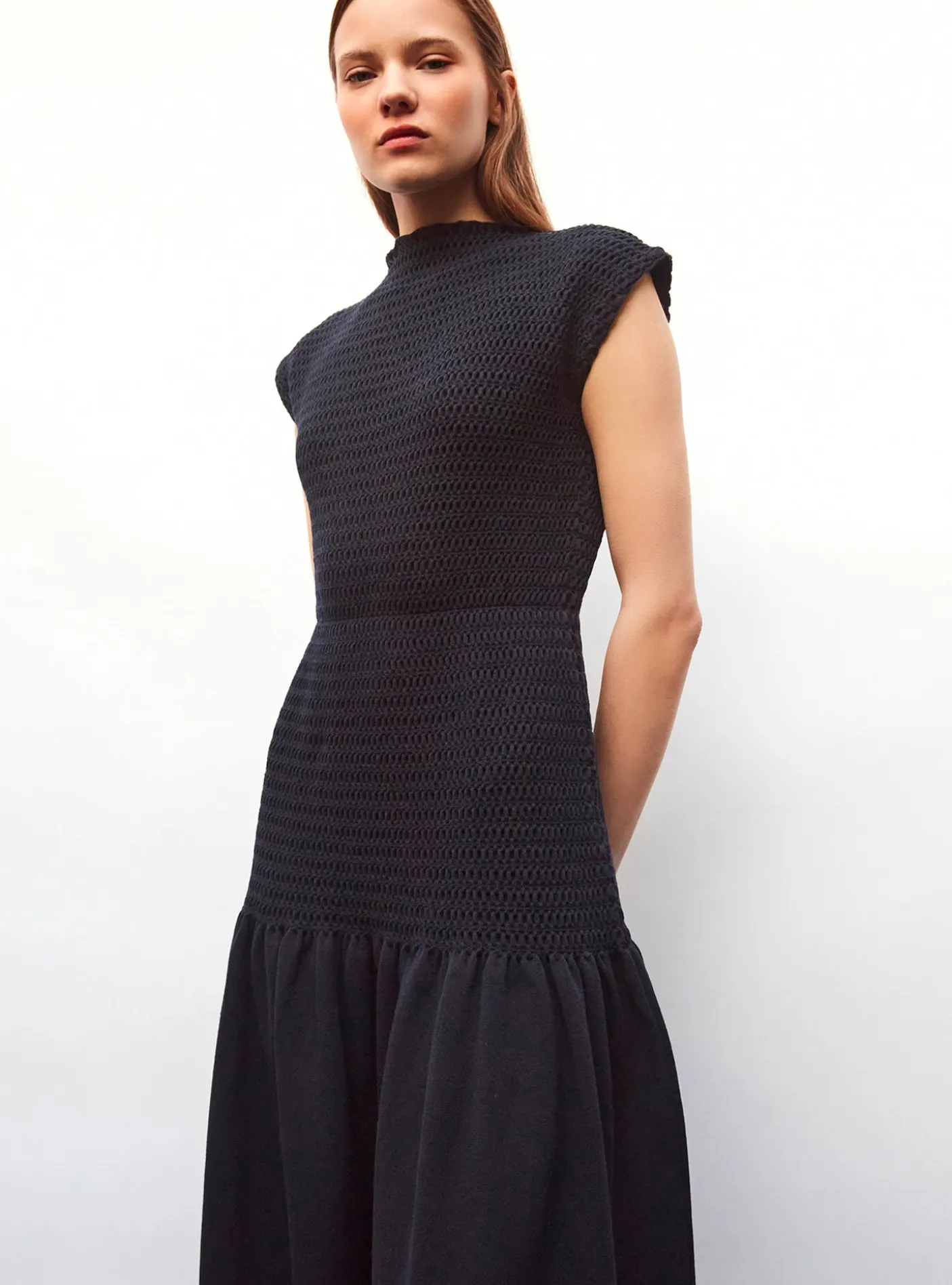robe longue maille smockée