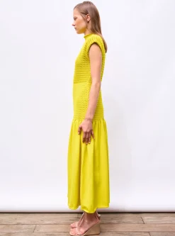 robe longue maille smockée