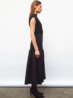 robe longue maille smockée